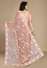 Load image into Gallery viewer, Peach Net Saree With Blouse
