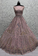Load image into Gallery viewer, Peach Net Wedding Lehenga Choli
