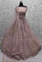 Load image into Gallery viewer, Peach Net Wedding Lehenga Choli
