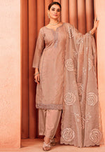 Load image into Gallery viewer, Peach Organza Pakistani Suit

