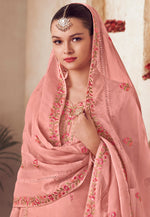 Load image into Gallery viewer, Peach Organza Pant Style Suit
