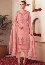 Load image into Gallery viewer, Peach Organza Pant Style Suit
