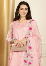 Load image into Gallery viewer, Peach Organza Pant Style Suit
