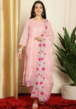 Load image into Gallery viewer, Peach Organza Pant Style Suit
