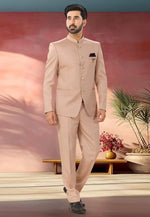 Load image into Gallery viewer, Peach Polyester Jodhpuri Suit
