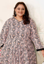 Load image into Gallery viewer, Peach Rayon Printed Long Kurti
