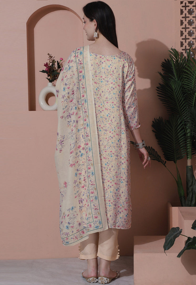 Peach Satin Pant Style Suit