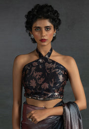 Peach Satin Silk Saree With Blouse