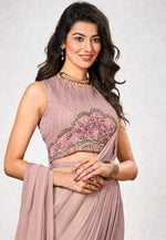 Load image into Gallery viewer, Peach Shimmer Georgette Saree With Blouse
