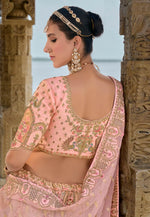 Load image into Gallery viewer, Peach Silk Bridal Lehenga Choli
