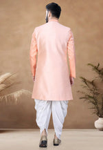 Load image into Gallery viewer, Peach Silk Indo Western Suit
