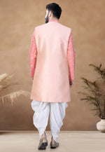 Load image into Gallery viewer, Peach Silk Indo Western Suit

