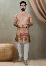 Load image into Gallery viewer, Peach Silk Kurta Pajama
