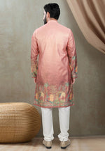 Load image into Gallery viewer, Peach Silk Kurta Pajama
