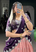 Load image into Gallery viewer, Peach Silk Lehenga Choli
