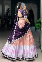 Load image into Gallery viewer, Peach Silk Lehenga Choli
