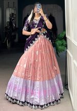 Load image into Gallery viewer, Peach Silk Lehenga Choli
