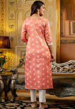 Load image into Gallery viewer, Peach Silk Long Kurti

