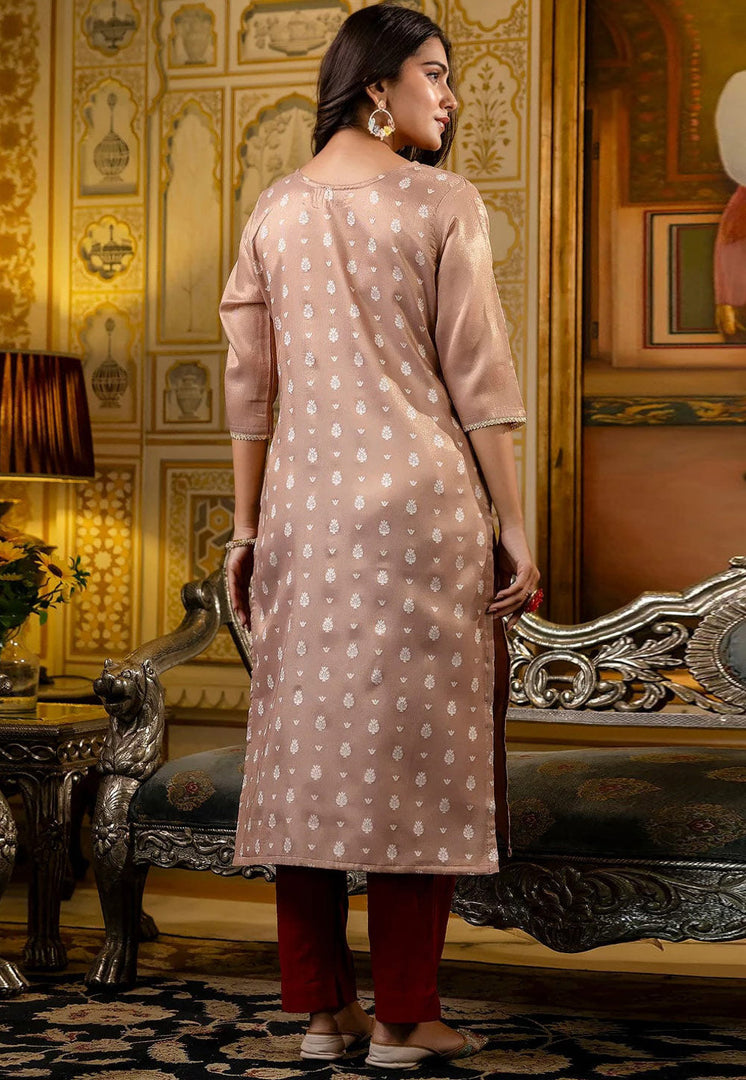Peach Silk Long Tunic