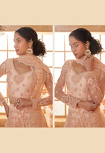 Load image into Gallery viewer, Peach Silk Net Wedding Lehenga Choli
