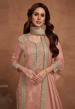 Load image into Gallery viewer, Peach Silk Pakistani Suit

