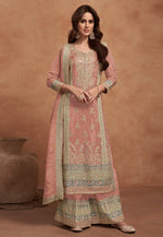 Load image into Gallery viewer, Peach Silk Pakistani Suit
