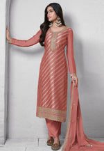 Load image into Gallery viewer, Peach Silk Pant Style Suit
