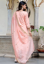 Load image into Gallery viewer, Peach Silk Readymade Pakistani Suit
