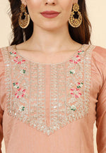 Load image into Gallery viewer, Peach Silk Readymade Pakistani Suit
