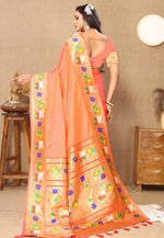 Load image into Gallery viewer, Peach Silk Saree With Blouse
