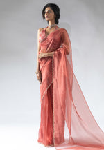 Load image into Gallery viewer, Peach Tissue Silk Saree With Blouse

