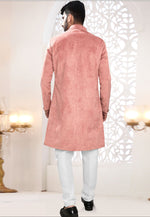 Load image into Gallery viewer, Peach Velvet Indo Western Suit
