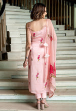 Load image into Gallery viewer, Peach Viscose Crepe Readymade Pant Style Suit
