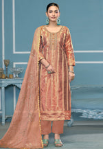 Load image into Gallery viewer, Peach Viscose Pakistani Suit
