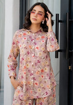Load image into Gallery viewer, Peach Viscose Rayon Printed Co-Ords Set
