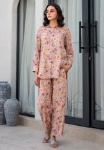 Load image into Gallery viewer, Peach Viscose Rayon Printed Co-Ords Set
