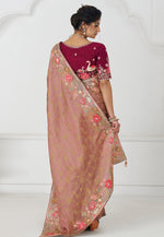 Load image into Gallery viewer, Peach Viscose Saree With Blouse
