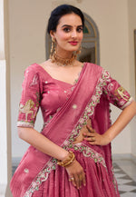 Load image into Gallery viewer, Pink Art Silk Circular Lehenga Choli
