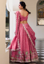 Load image into Gallery viewer, Pink Art Silk Circular Lehenga Choli
