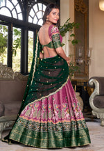 Load image into Gallery viewer, Pink Art Silk Circular Lehenga Choli
