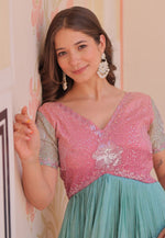 Load image into Gallery viewer, Pink Art Silk Gown
