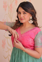 Load image into Gallery viewer, Pink Art Silk Gown
