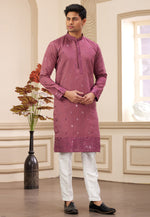 Load image into Gallery viewer, Pink Art Silk Kurta Pajama
