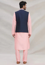 Load image into Gallery viewer, Pink Art Silk Kurta Pajama With Jacket
