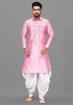 Load image into Gallery viewer, Pink Art Silk Pathani Suit

