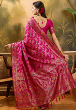 Load image into Gallery viewer, Pink Banarasi Jacquard Saree