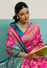 Load image into Gallery viewer, Pink Banarasi Silk Saree