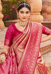 Pink Banarasi Silk Saree