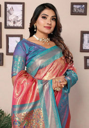 Pink Banarasi Silk Saree