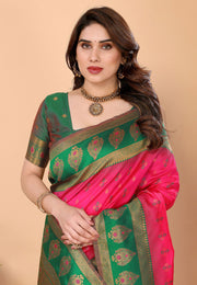 Pink Banarasi Silk Saree